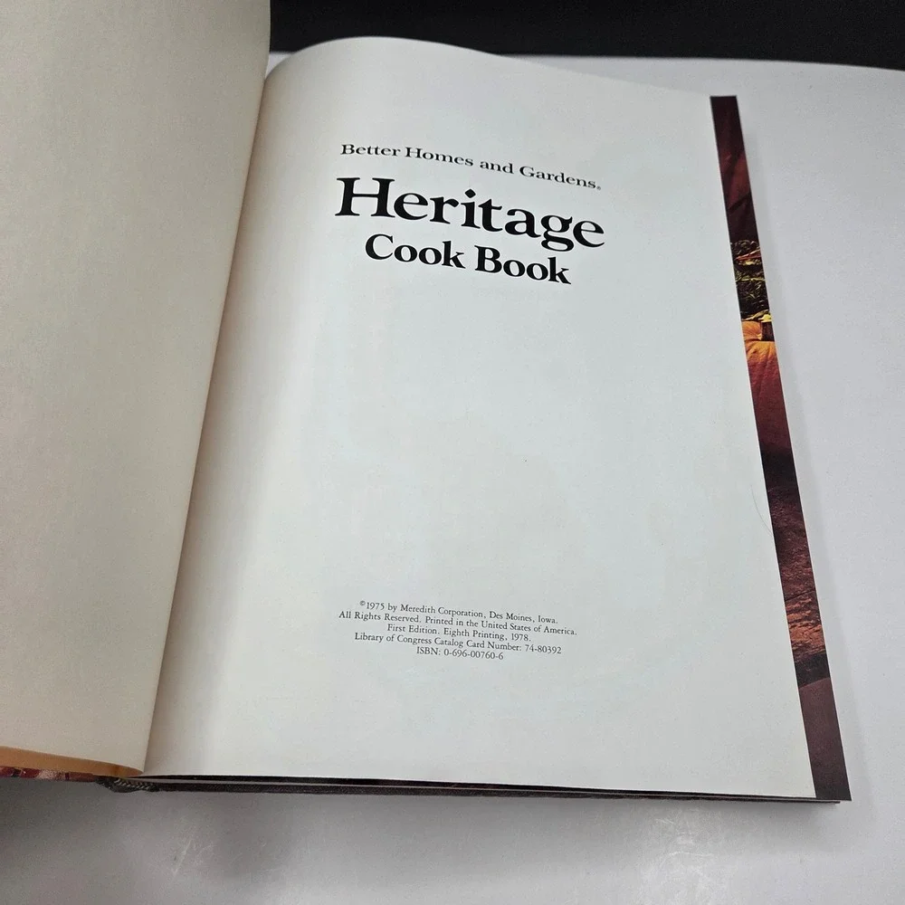 Better Homes and Gardens Heritage Cook Book 1975 1st Ed 8th Pr Vintage Hardcover